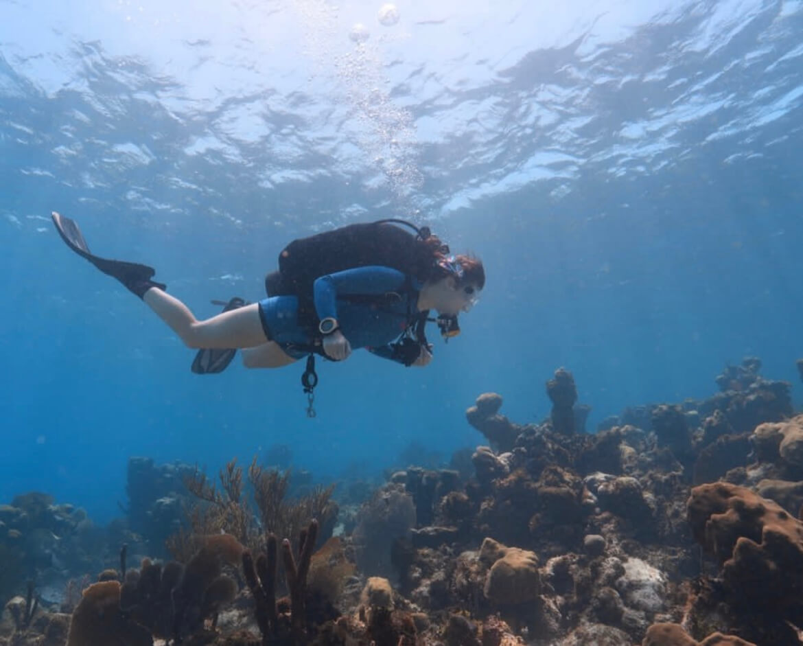 Molnar explores coral reefs during her study abroad trip to Union Island