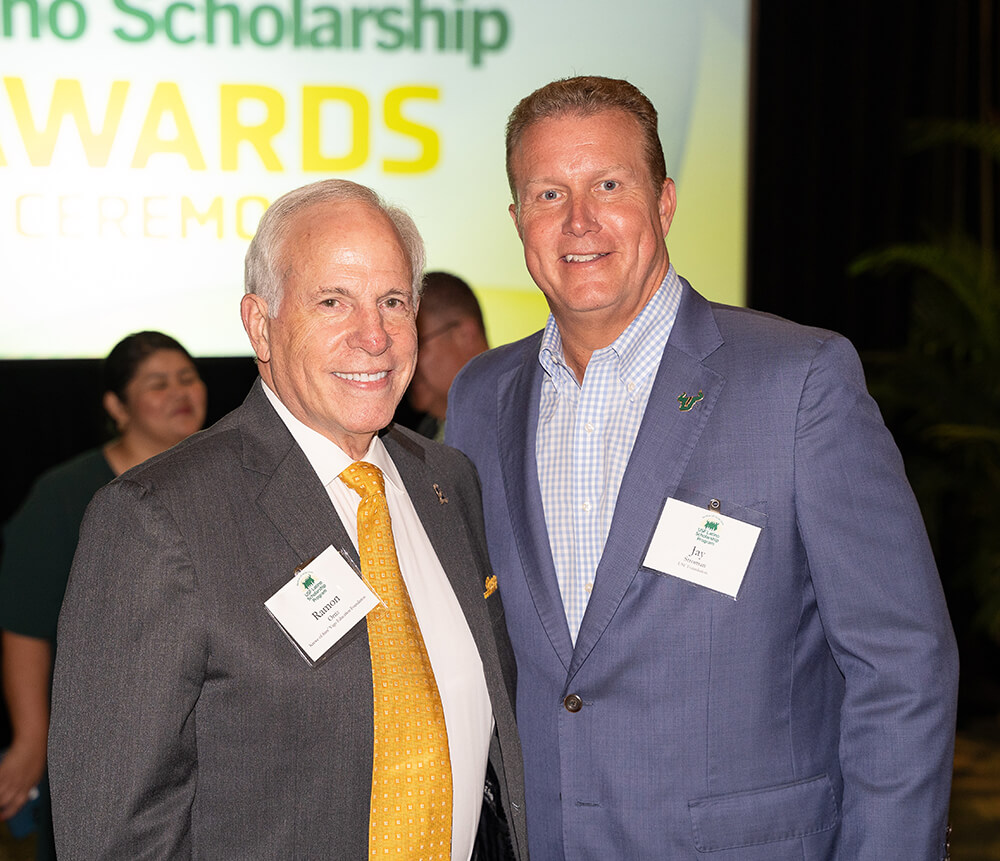 Dr. Ray Ortiz, left, with USF Foundation CEO Jay Stroman