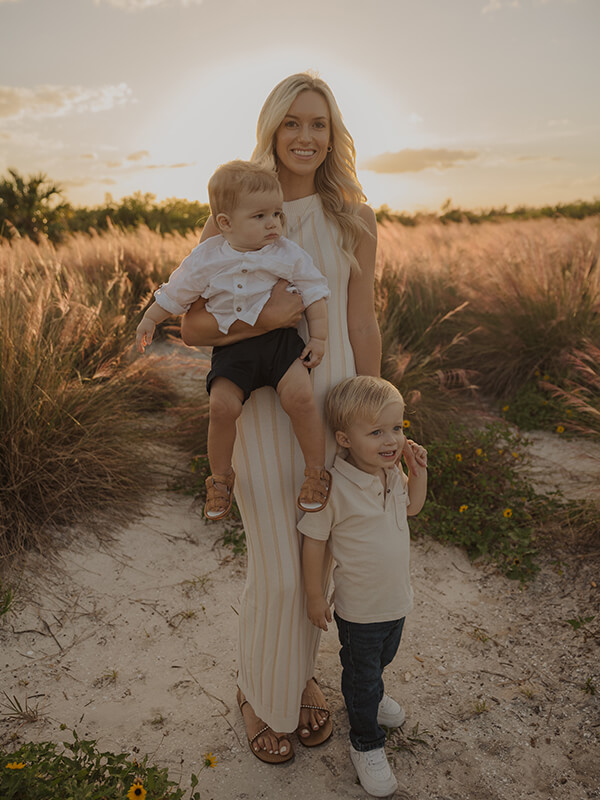 Anja with her two sons, Crew and Charlie