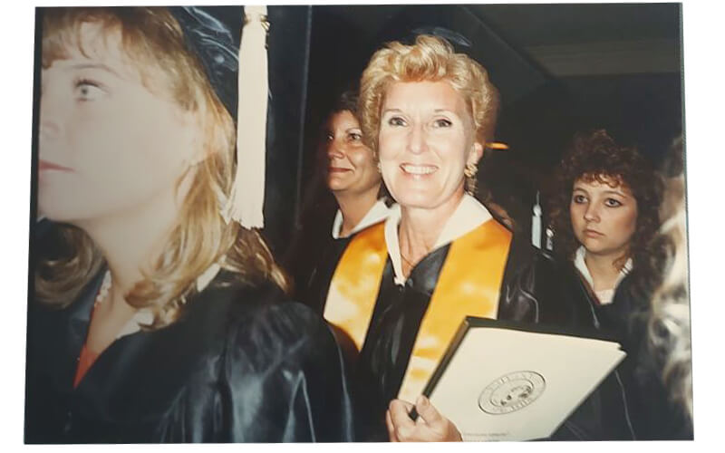 Fay Baynard at her USF commencment in 1988